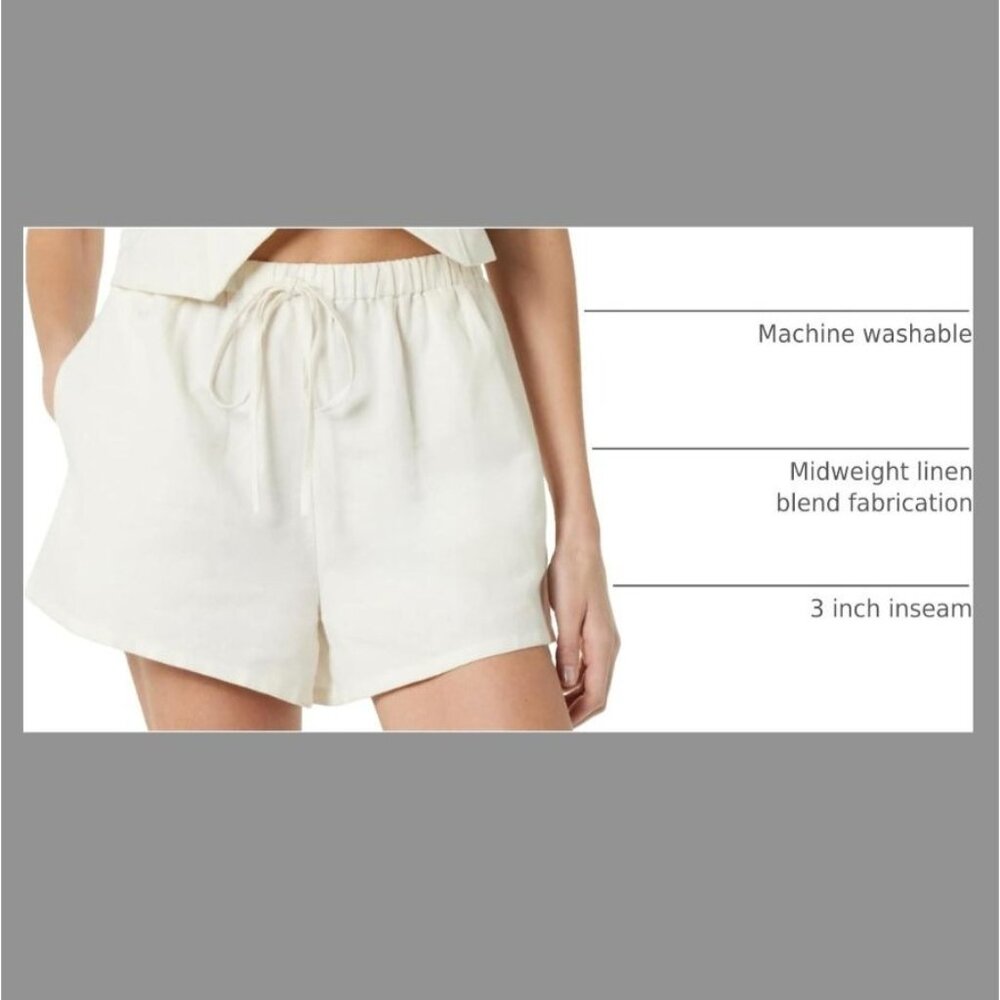 The Drop Emilie Relaxed Linen Ivory Shorts XL Lightweight & Breathable Womens Ca - Picture 13 of 14